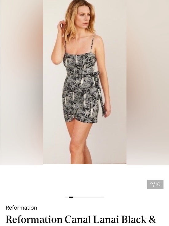 Reformation Dresses & Skirts - Reformation Black & White Printed Mini Dress with Side Tie